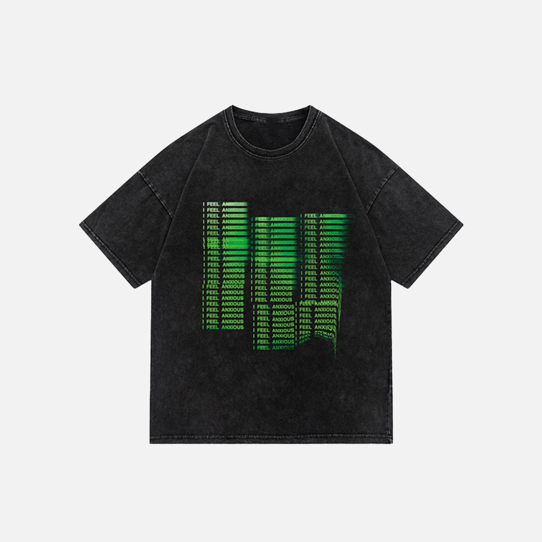 T-shirt délavé « Je me sens anxieux »