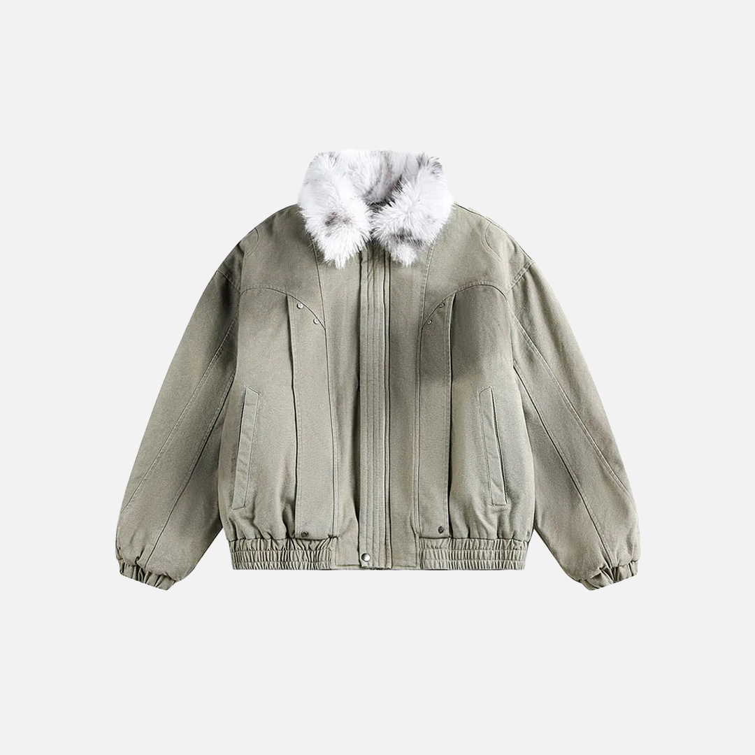 Parka oversize à col montant en fourrure, indispensable en voyage