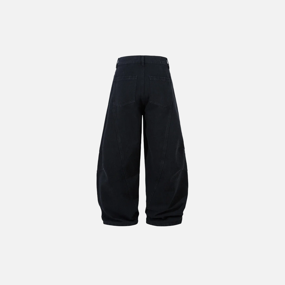 Verwaschene schwarze Scimitar High Street Wide Leg Jeans