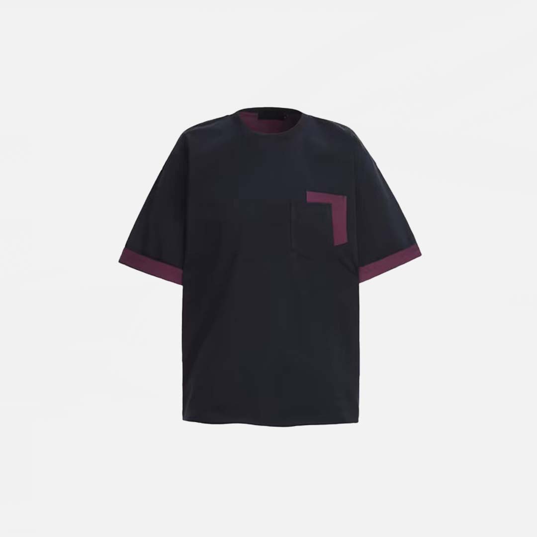 Vintage Patchwork-T-Shirt in Unifarben
