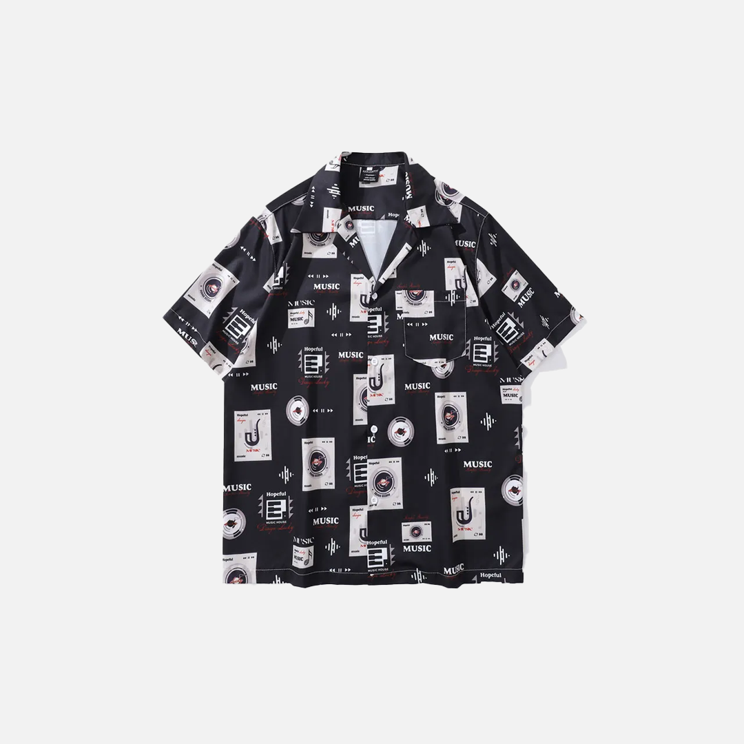 Retro Essential Music Player Grafik Kurzarmshirt