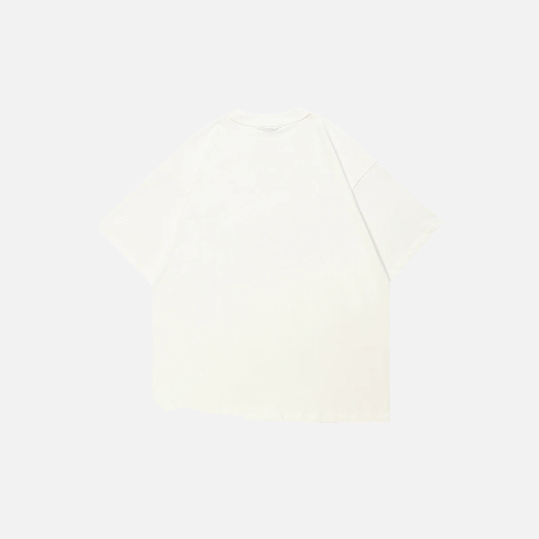 Grafisches Kuss-Ästhetik-T-Shirt in Weiß