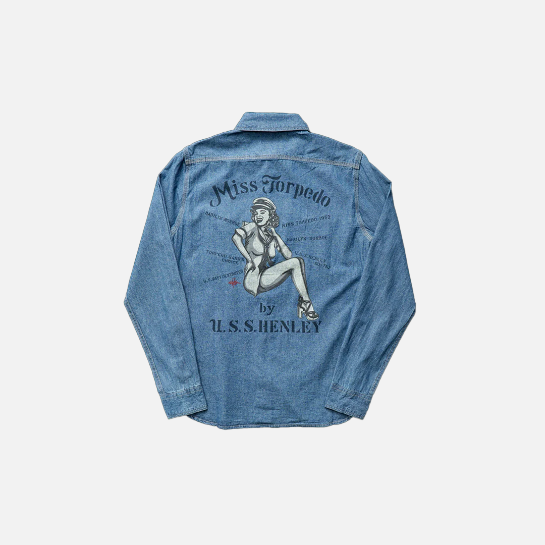 Isoliertes Streetwear Monroe Denim Langarmhemd