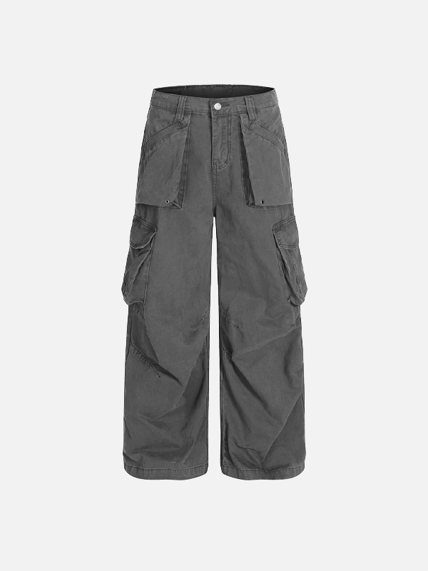Strapazierfähige, locker sitzende Cargohose mit Falten im Streetwear-Stil