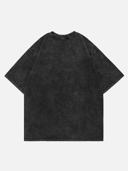 T-shirt à croix délavé à l'acide