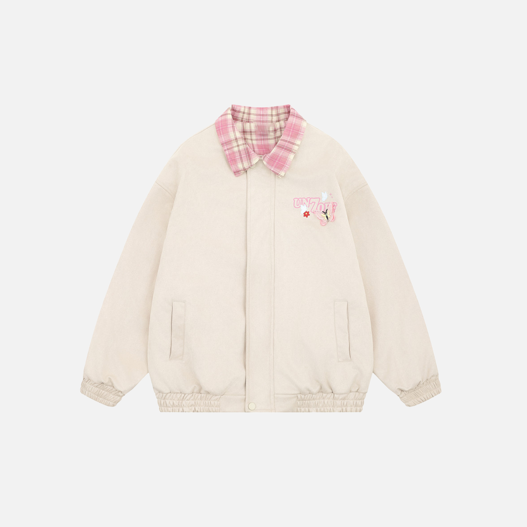 Veste décontractée brodée à imprimé papillon Y2K