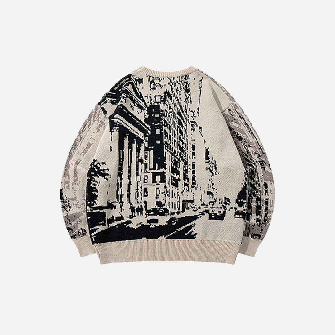 Pull en maille ample et décontracté, style streetwear