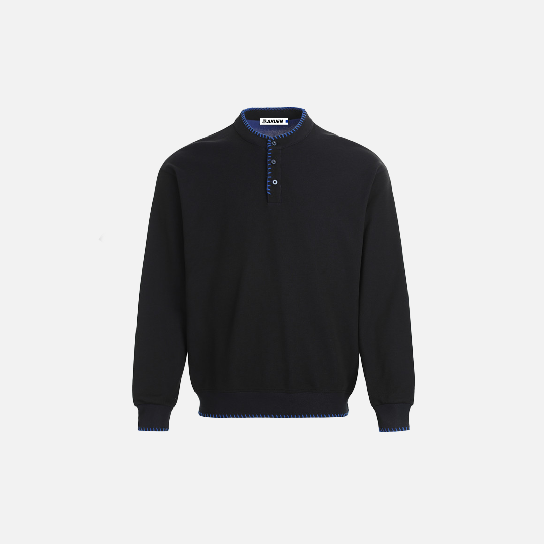 Atmungsaktives, stylisches Sweatshirt mit lockerer Passform und Knopfleiste