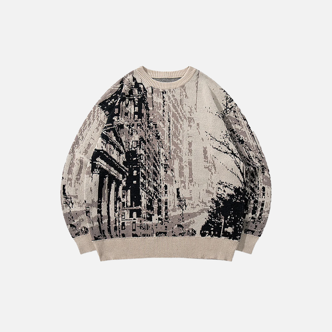 Pull en maille ample et décontracté, style streetwear