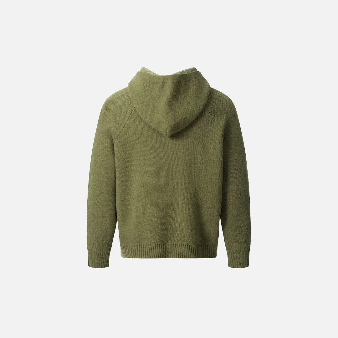 Gemütlicher Retro-Strickpullover mit Kapuze und Jacquardmuster für den Winter