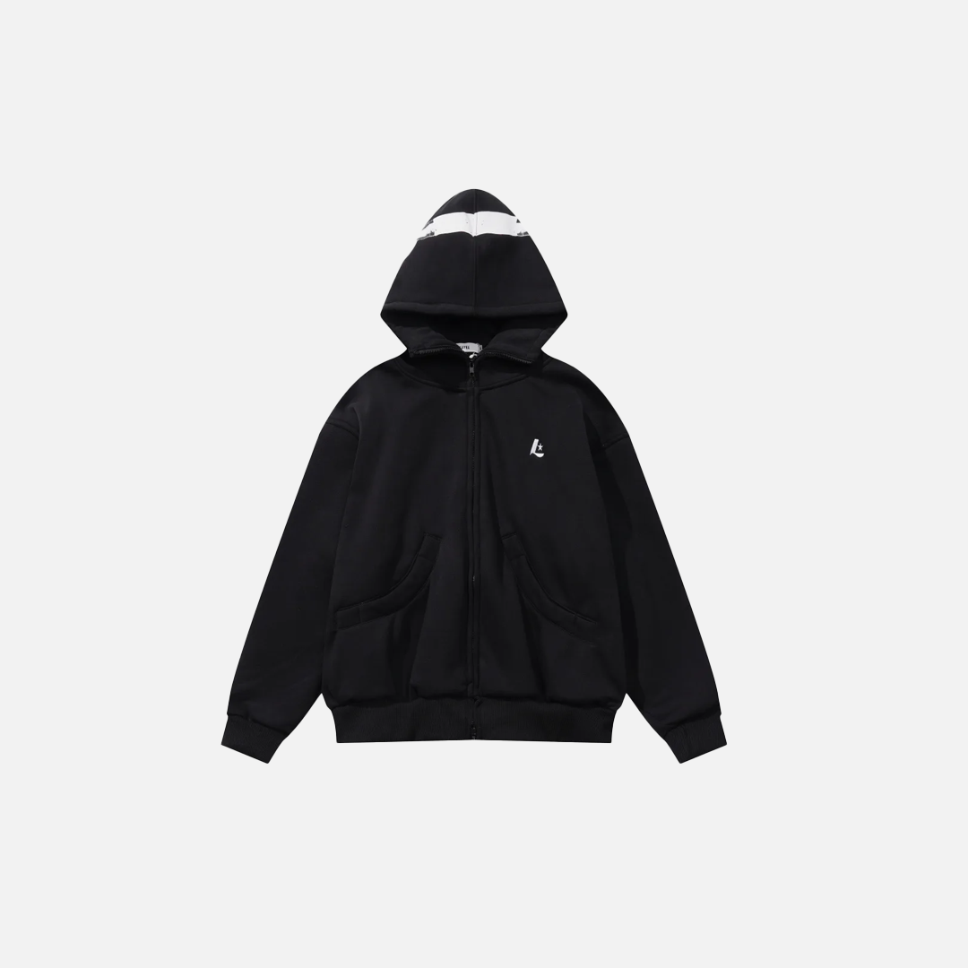 Gemütlicher Winter-Fleece-Kapuzenpullover aus Baumwolle mit Reißverschluss