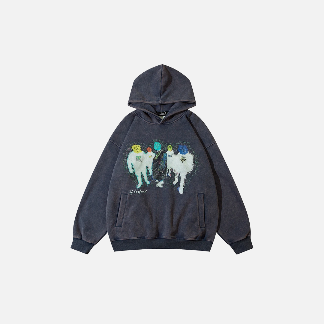 Sweat à capuche à motif peinture d'ombre vintage