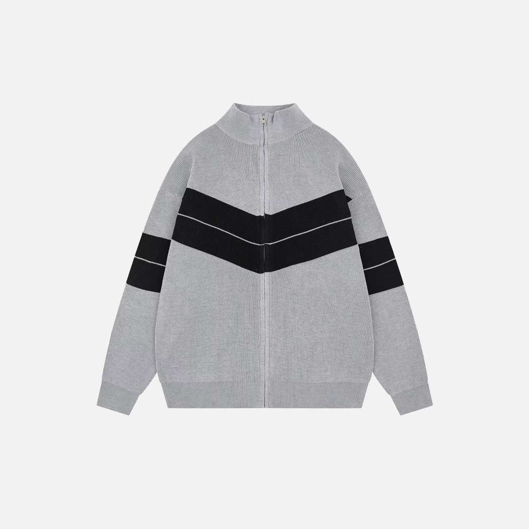 Gemütlicher Strickcardigan im koreanischen Stil mit Reißverschluss