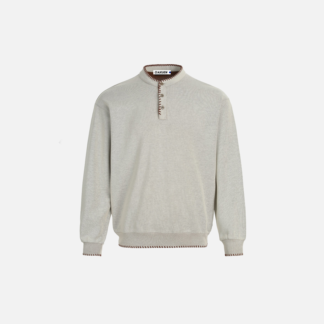 Atmungsaktives, stylisches Sweatshirt mit lockerer Passform und Knopfleiste