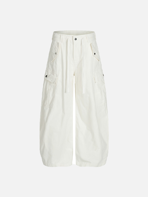 Figurschmeichelnde, lässige Hip-Hop-Cargohose mit weitem Bein