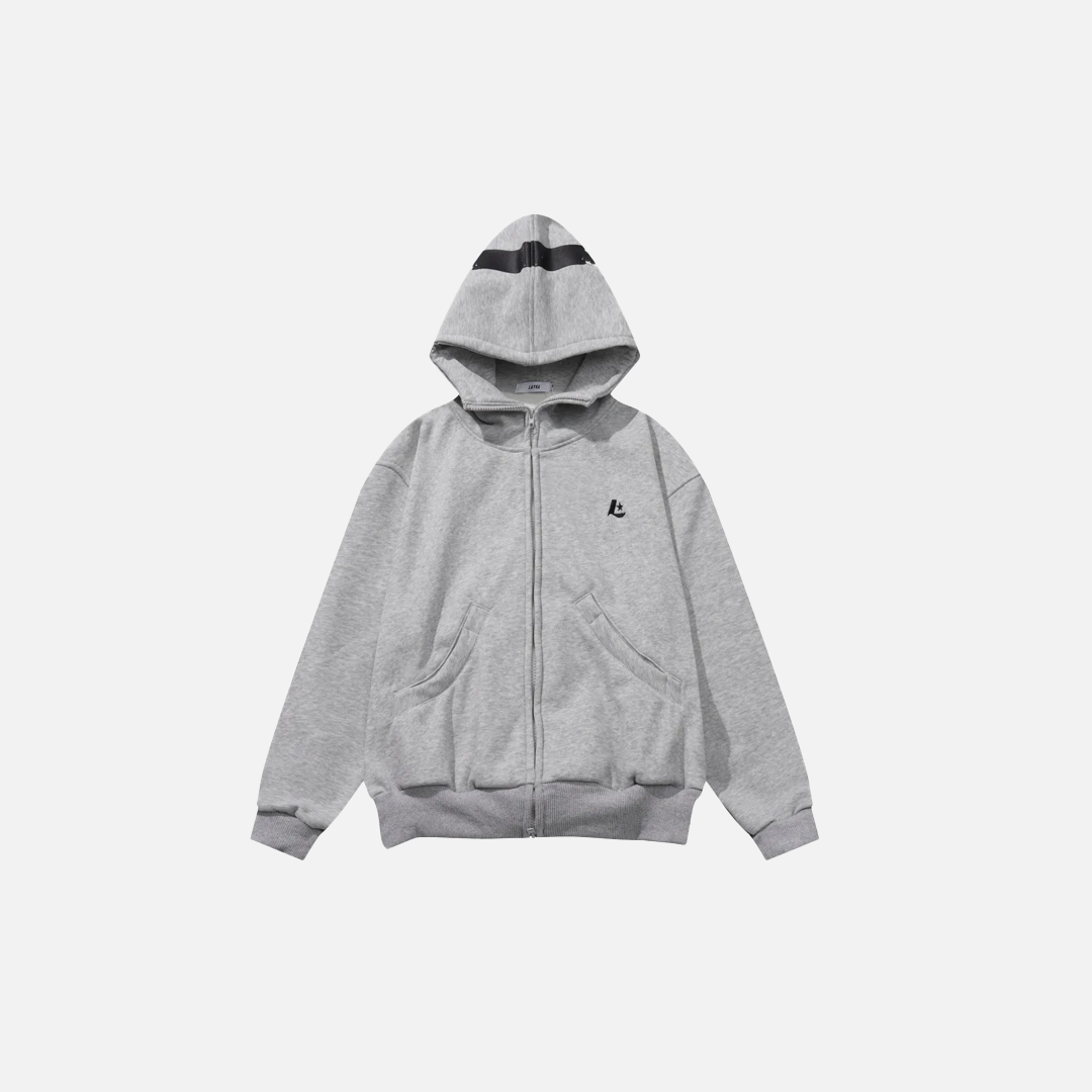 Gemütlicher Winter-Fleece-Kapuzenpullover aus Baumwolle mit Reißverschluss