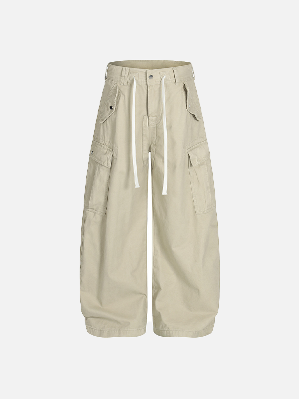 Figurschmeichelnde, lässige Hip-Hop-Cargohose mit weitem Bein