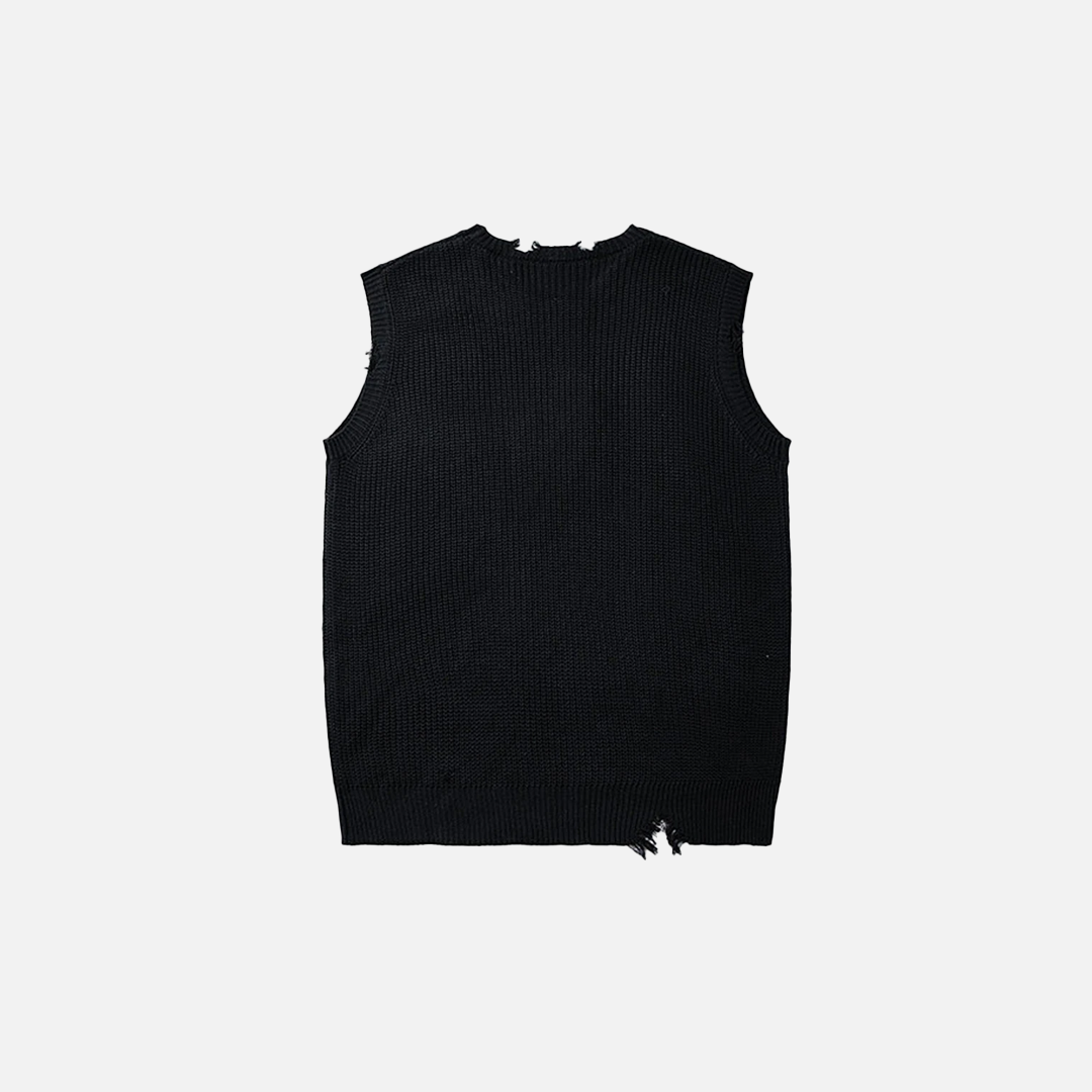 Pull sans manches déchiré à motif de crânes gothiques oversize