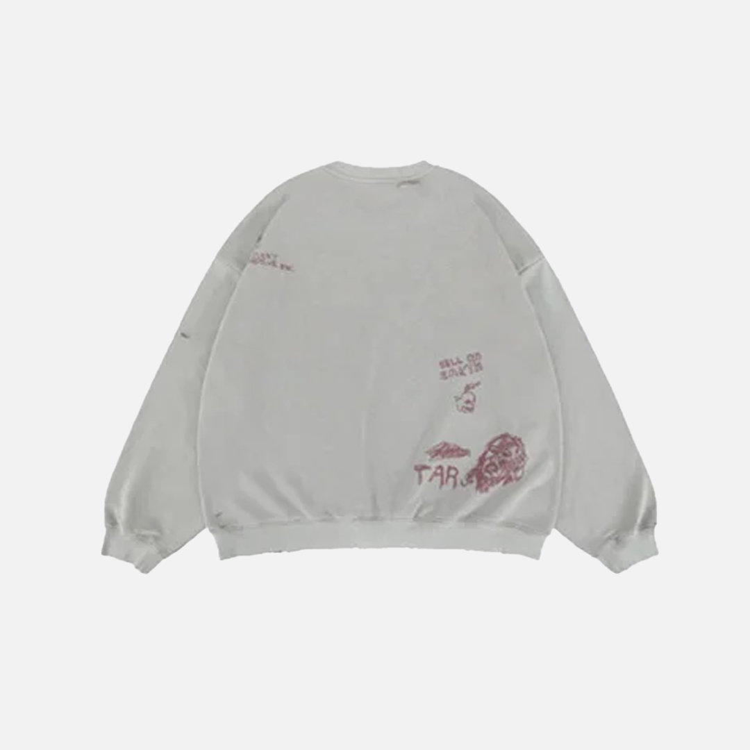Taktisches Oversize-Sweatshirt mit Graffiti-Print