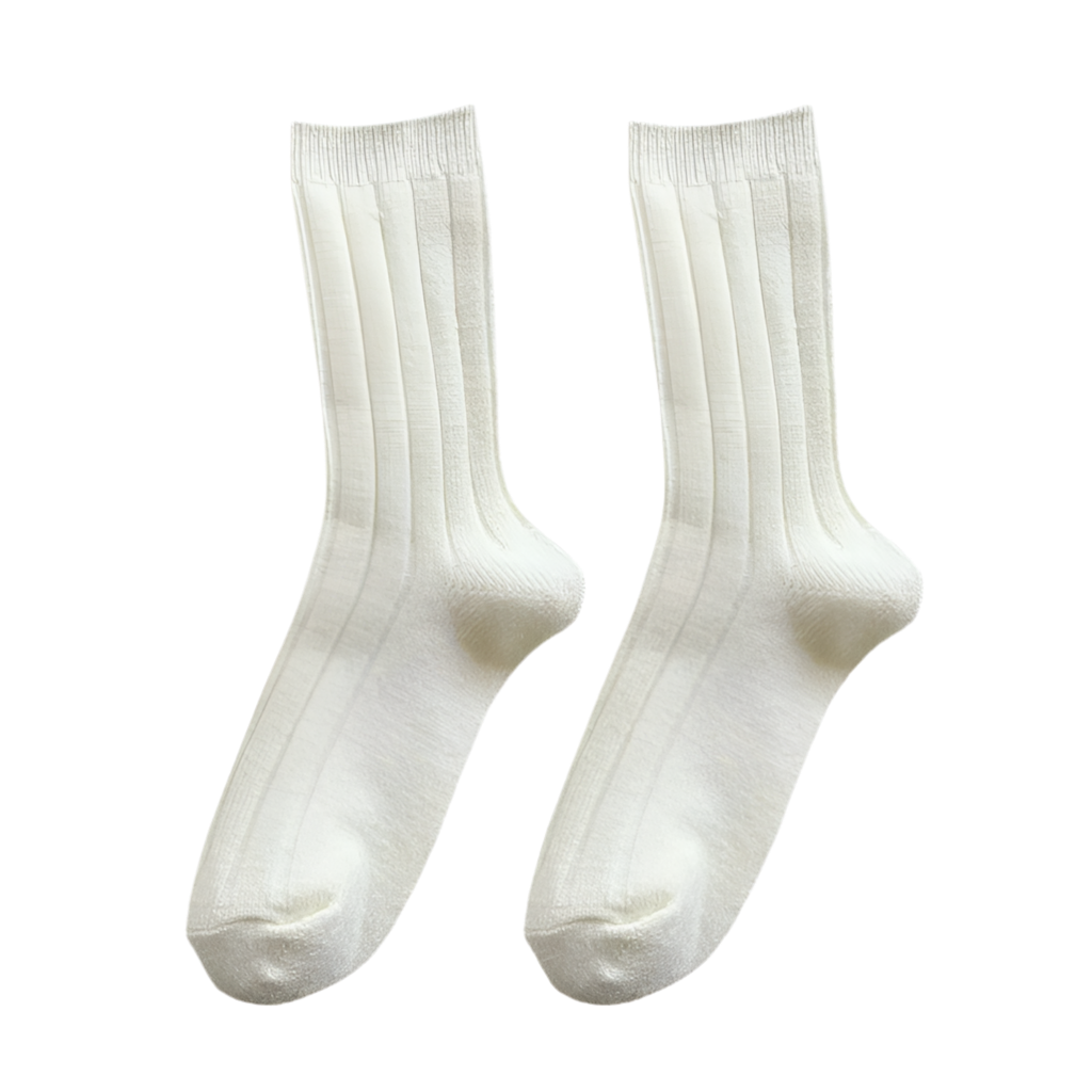 Chaussettes en laine cachemire de couleur unie