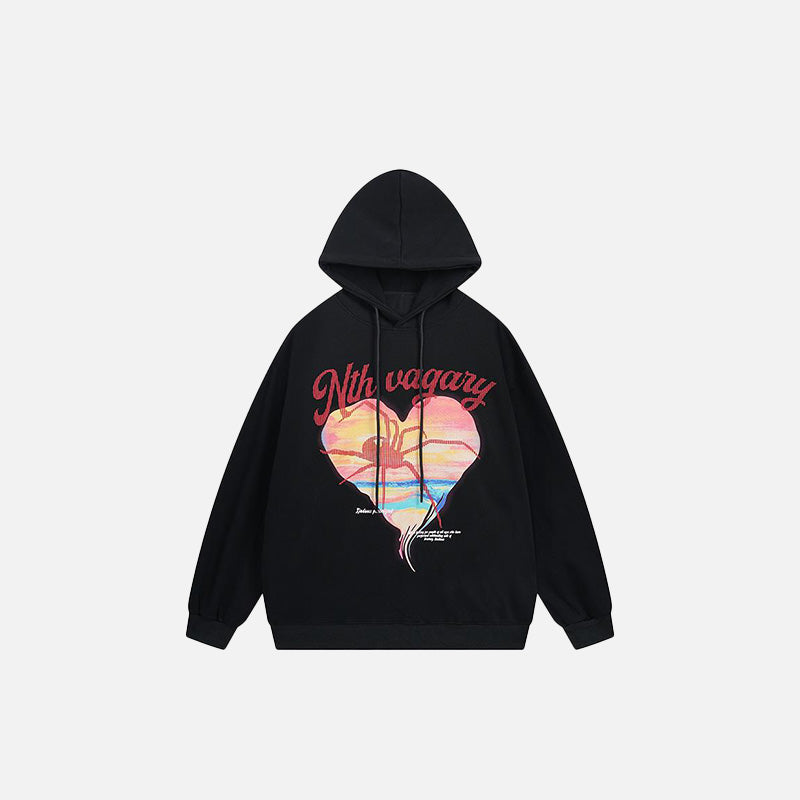 Hoodie mit herzförmigem Spinnenmotiv