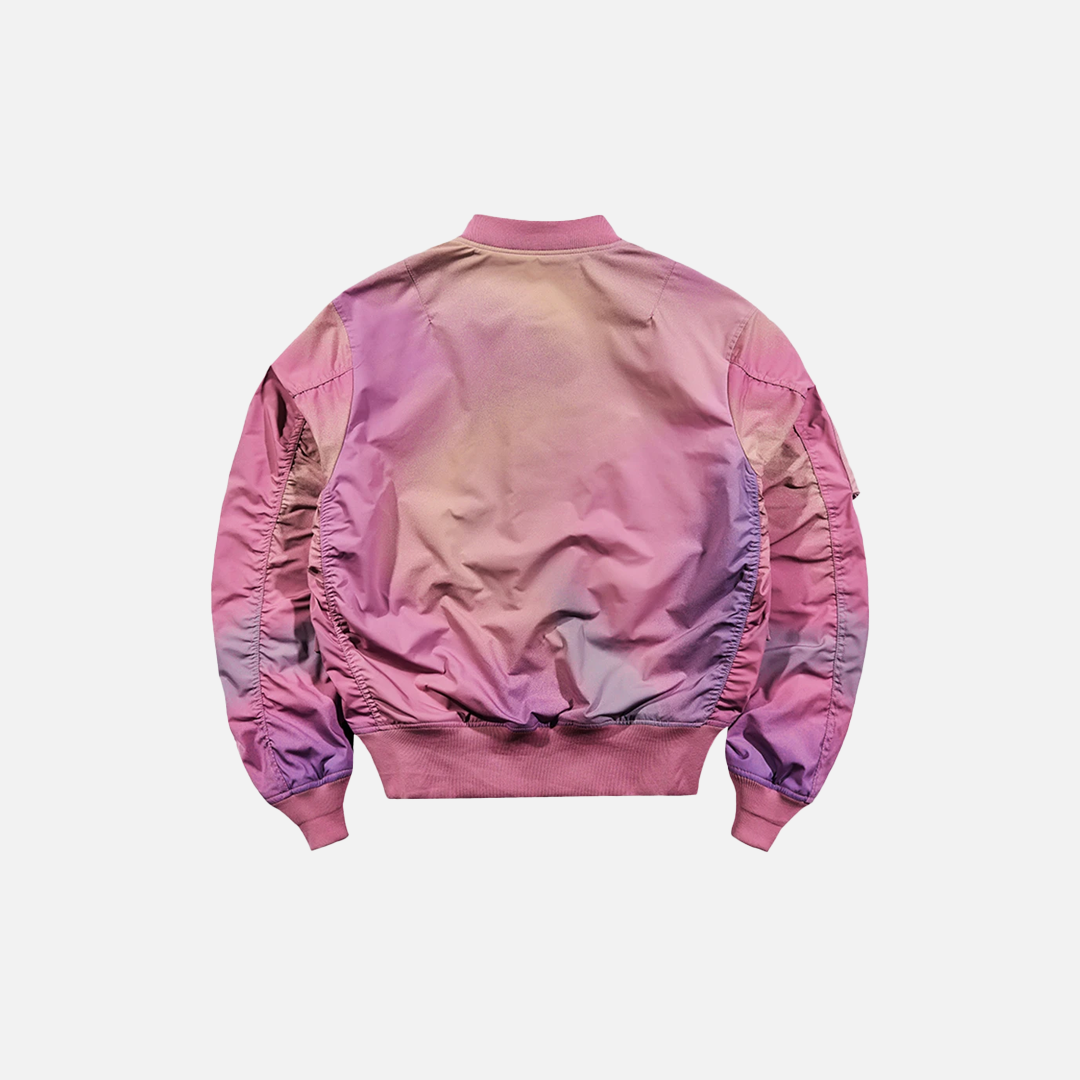 Y2K Isolierte pinke Hip-Hop-Bomberjacke
