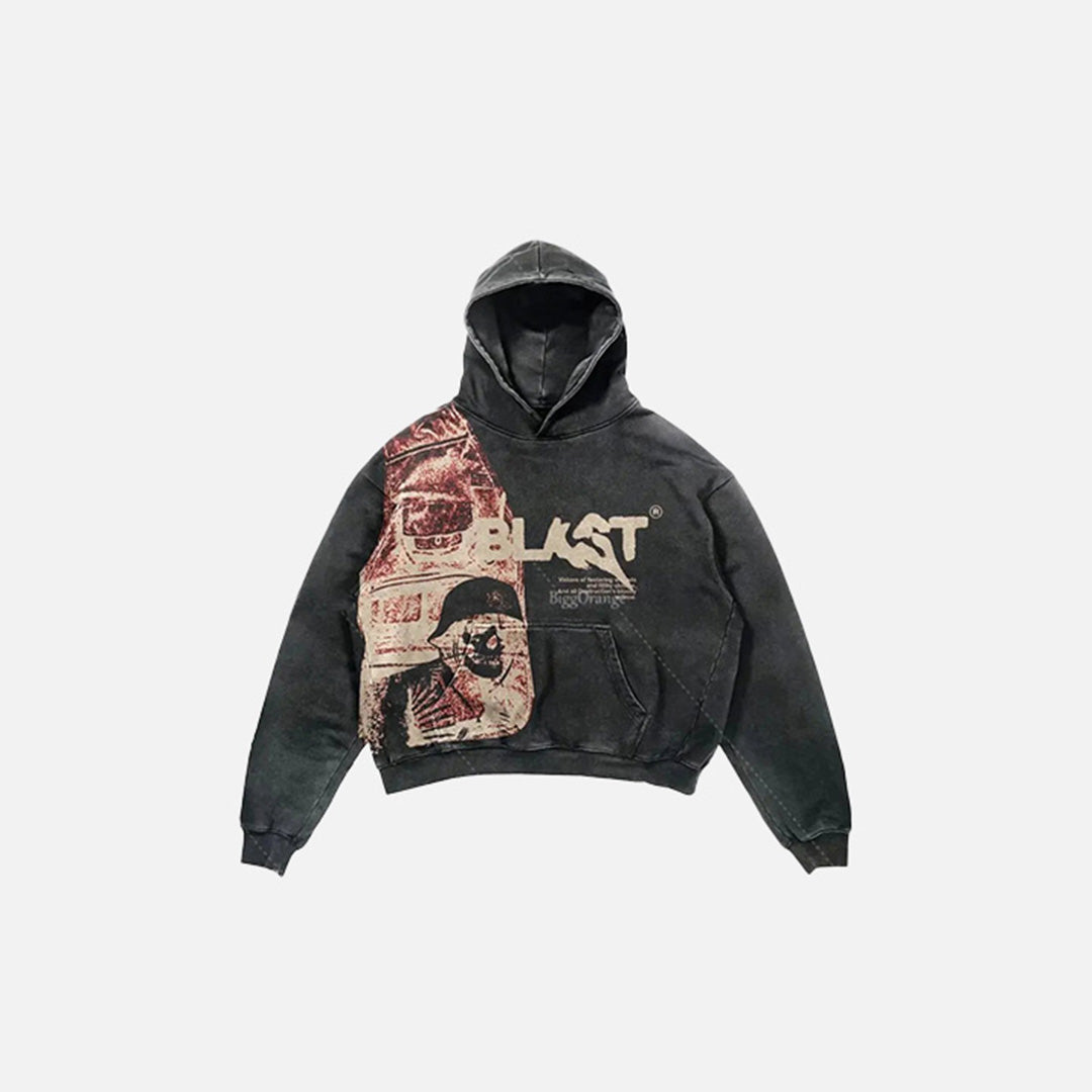Sweat à capuche court vintage Y2K