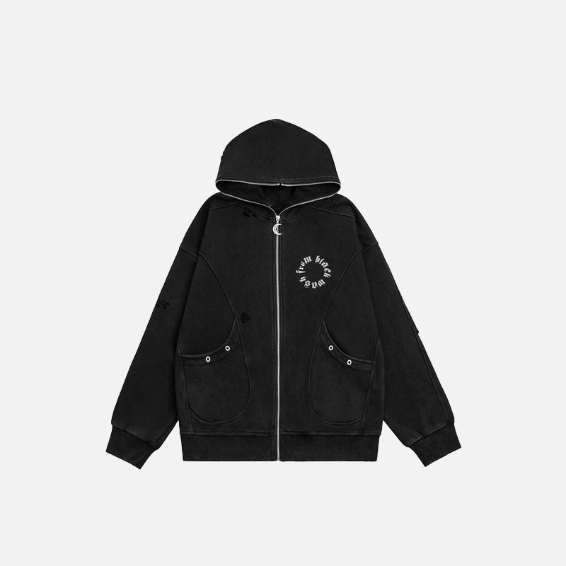 Sweat à capuche zippé Vintage Moon
