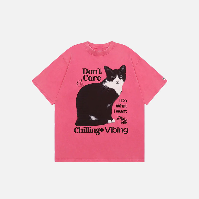 T-Shirt mit gruseliger Katzengrafik