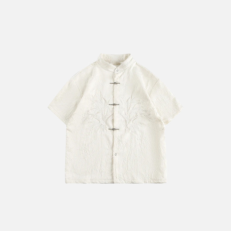 Chemise classique brodée mandarin
