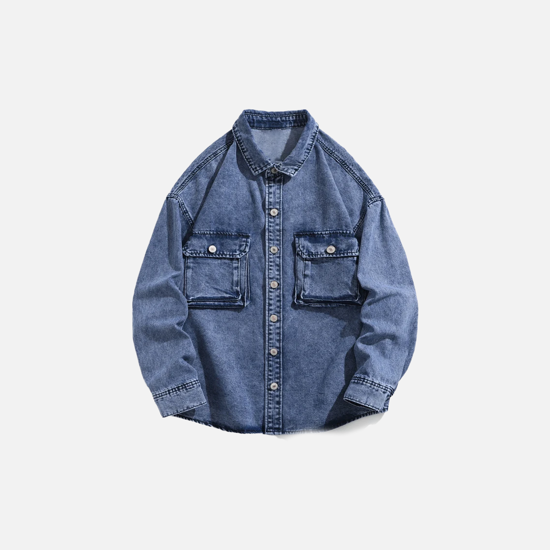 Veste en jean délavée et résistante, style hip-hop