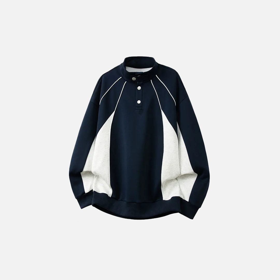 Streetwear-Sweatshirt im amerikanischen Stil mit Polokragen