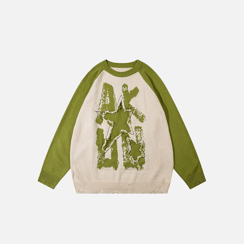 Pullover mit Sternenstickerei und Farbverläufen