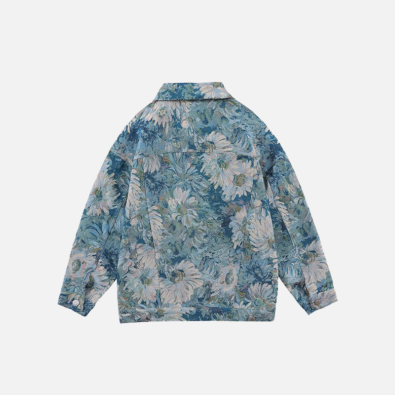 Jeansjacken mit Blumenjacquardmuster