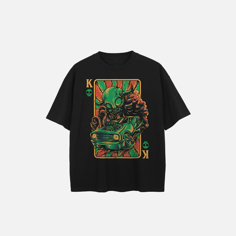 T-shirt graphique Alien Attack Poker