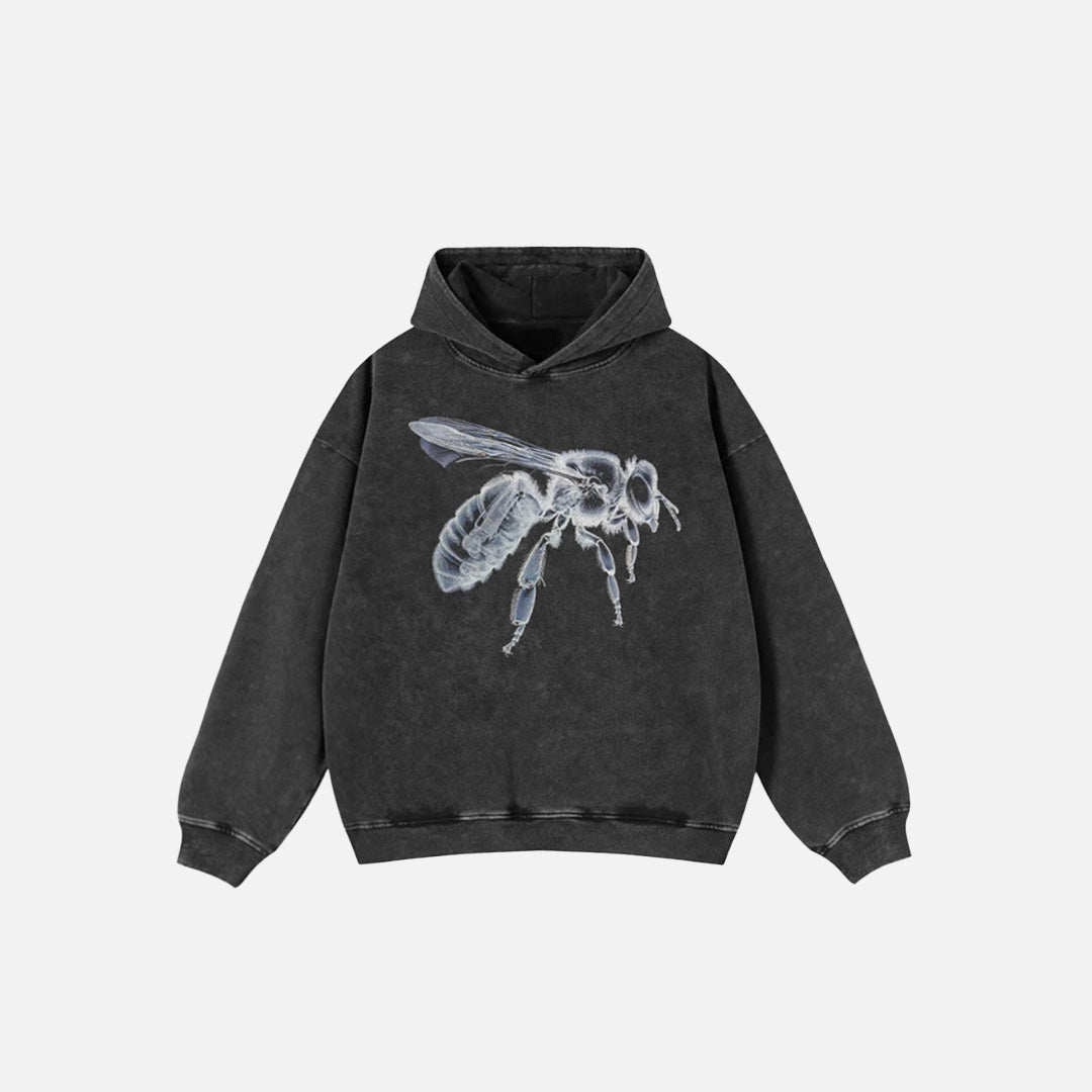 Sweat à capuche brodé d'insectes Y2K