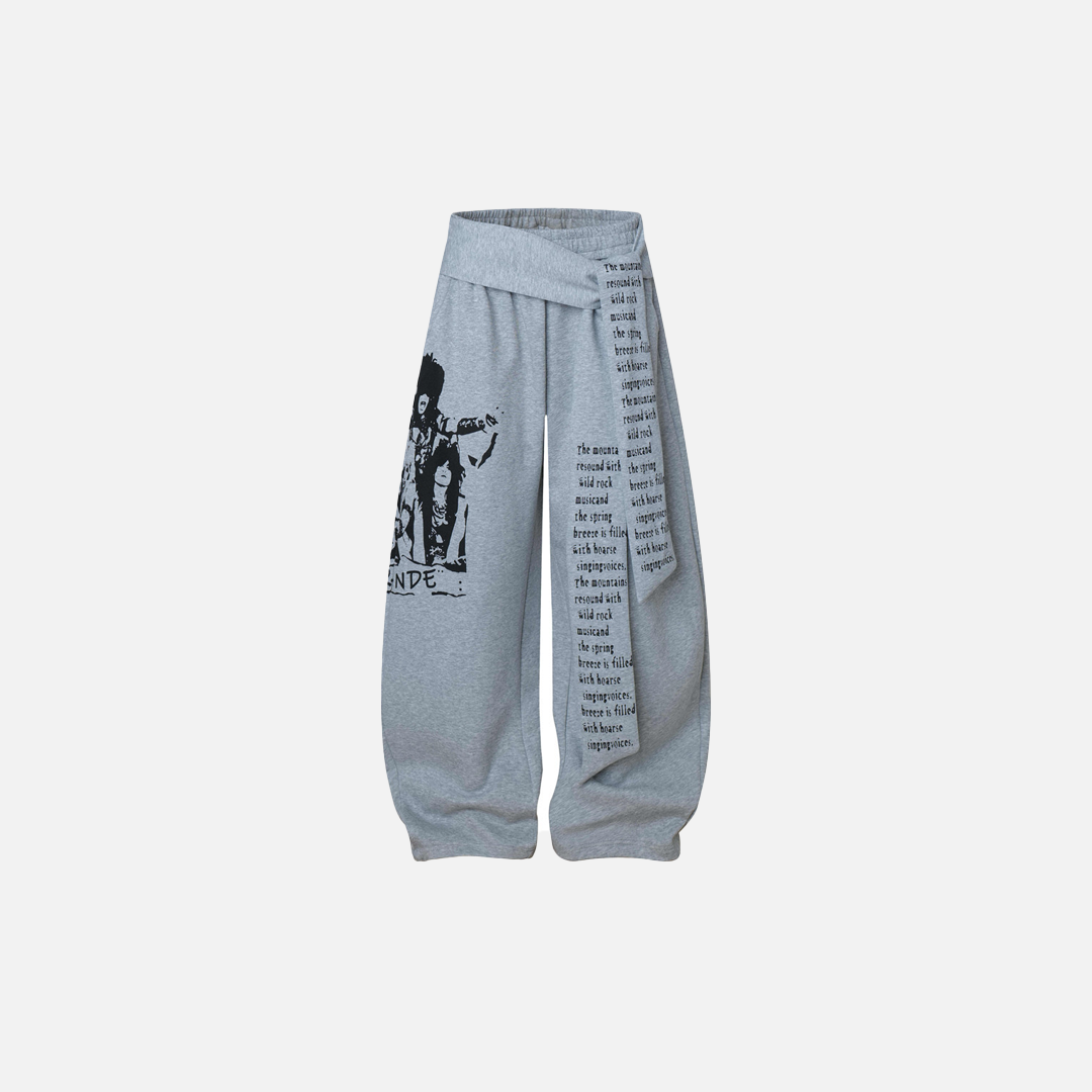 Gothic-Street-Charakter-Print, weite Jogginghose