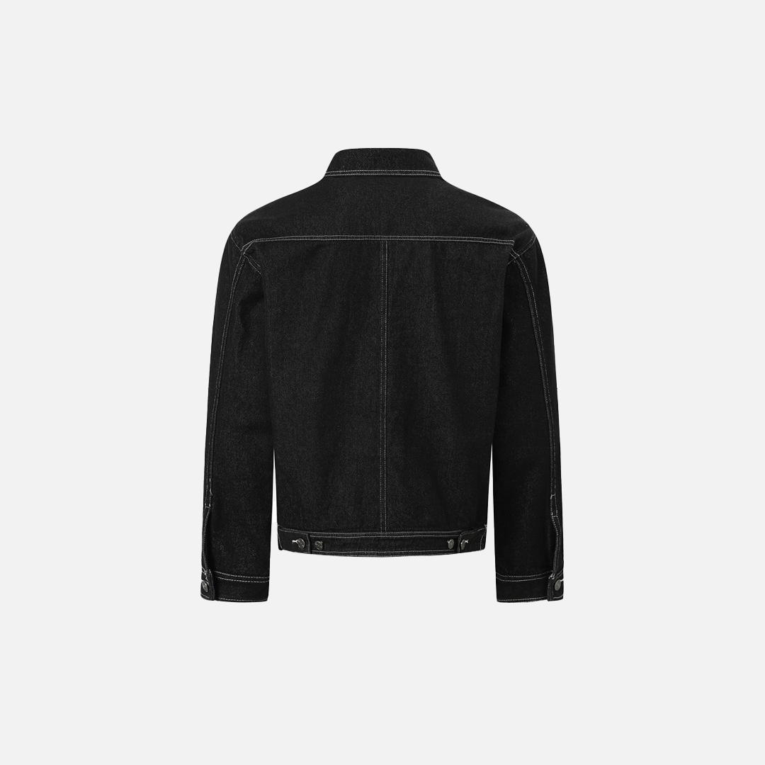 Veste en jean patchwork déstructurée et résistante