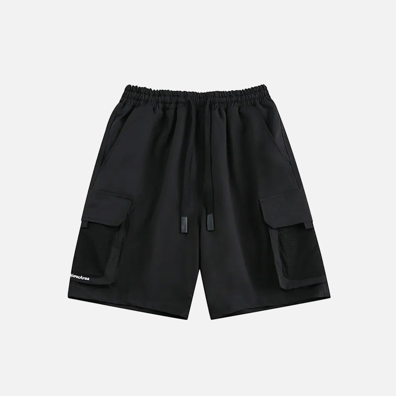 Polyester-Shorts mit mittelhohem Bund, einfarbig