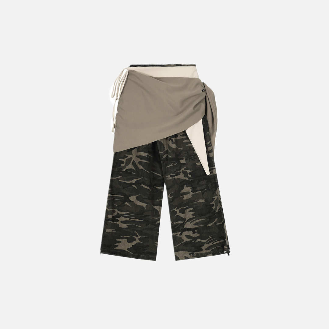 Y2K Cool Camo Vibe Jogginghose mit Kordelzug und weitem Bein