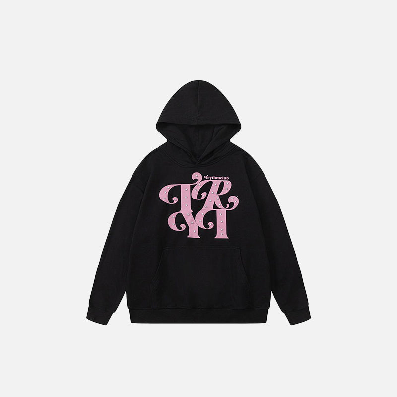 Lässiger Hoodie mit Buchstabenprint und Vordertasche