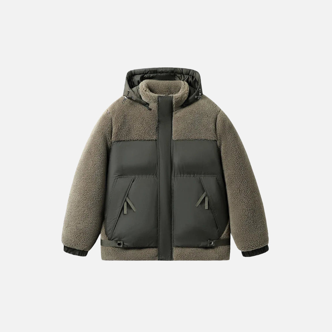 Warme Steppjacke mit Kapuze