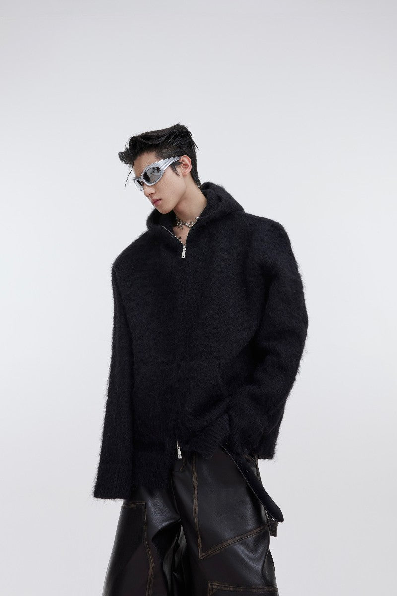 Mohair-Strickhoodie