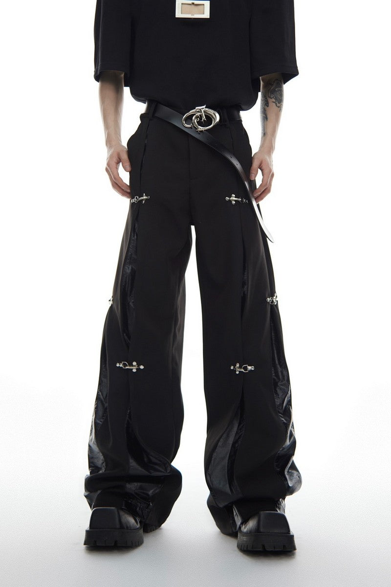 Pantalon droit à boucle