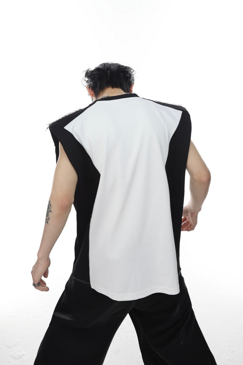 T-shirt sans manches à logo avec épaulettes