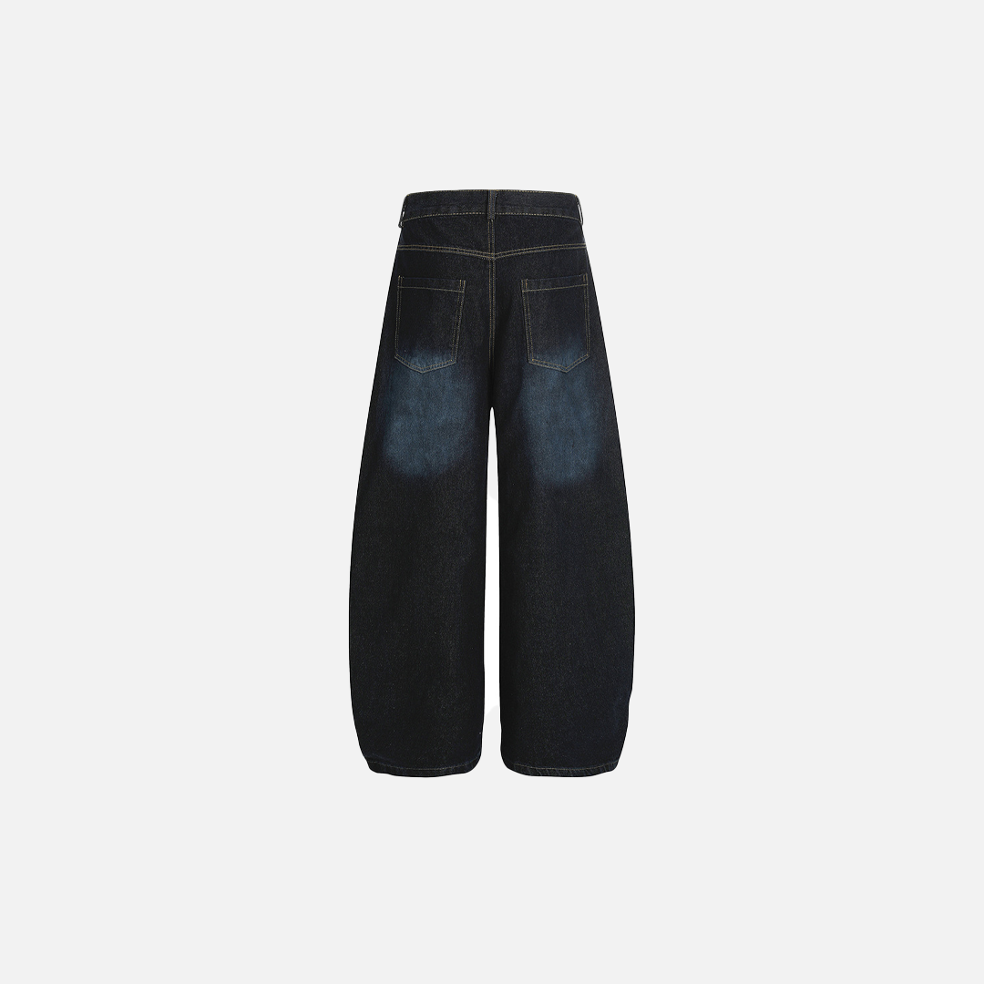 Lässige Punk-Jeans mit weitem Bein und Karomuster