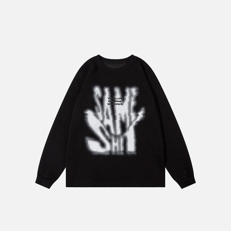 Sweat-shirt imprimé « Life Chasing Shadow »