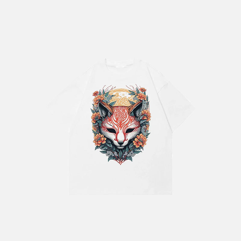 T-Shirt mit Grafikprint eines alten Fuchses
