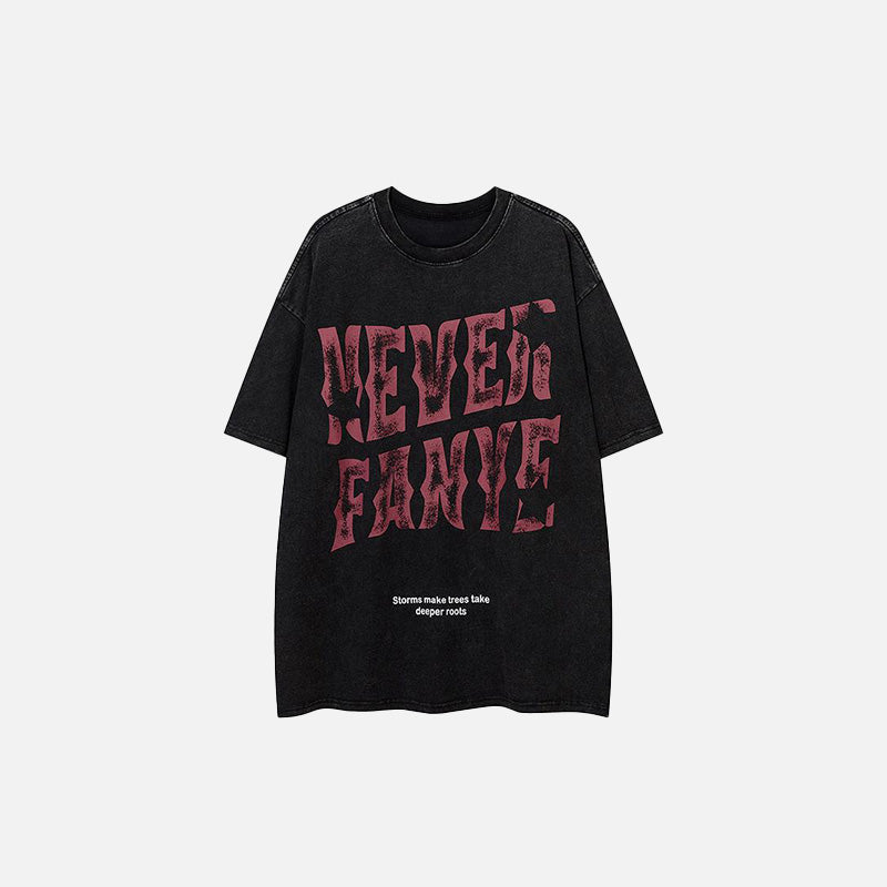 Letter Printed Washed Oversized T-shirt