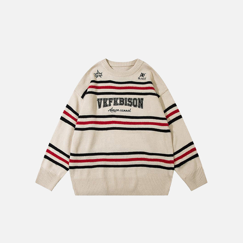 Oversized gestreifter Strickpullover
